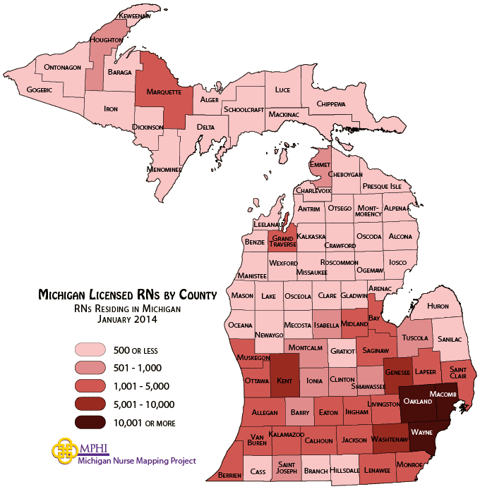 RN by County map